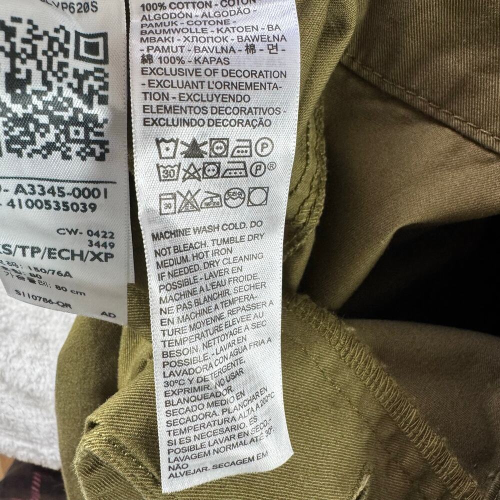 Levi’s Army Green Utility Jumpsuit XS Cotton Cargo Coverall Romper Cap Sleeve - Picture 14 of 14